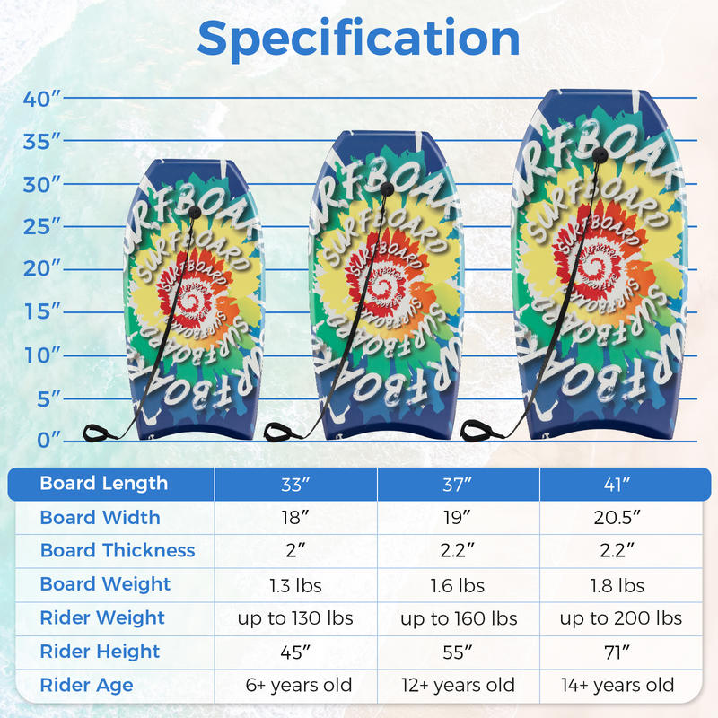 33/37/41 Inches Lightweight Bo - Bodyboard Boogie Board review and price
